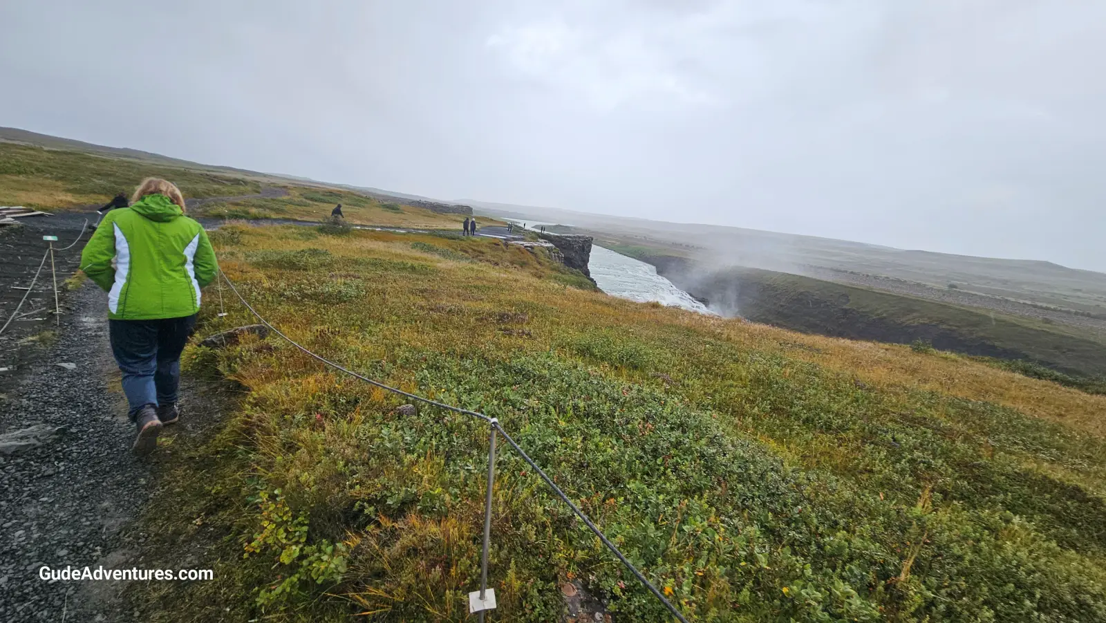 Trail to the Gullfoss waterfalls.