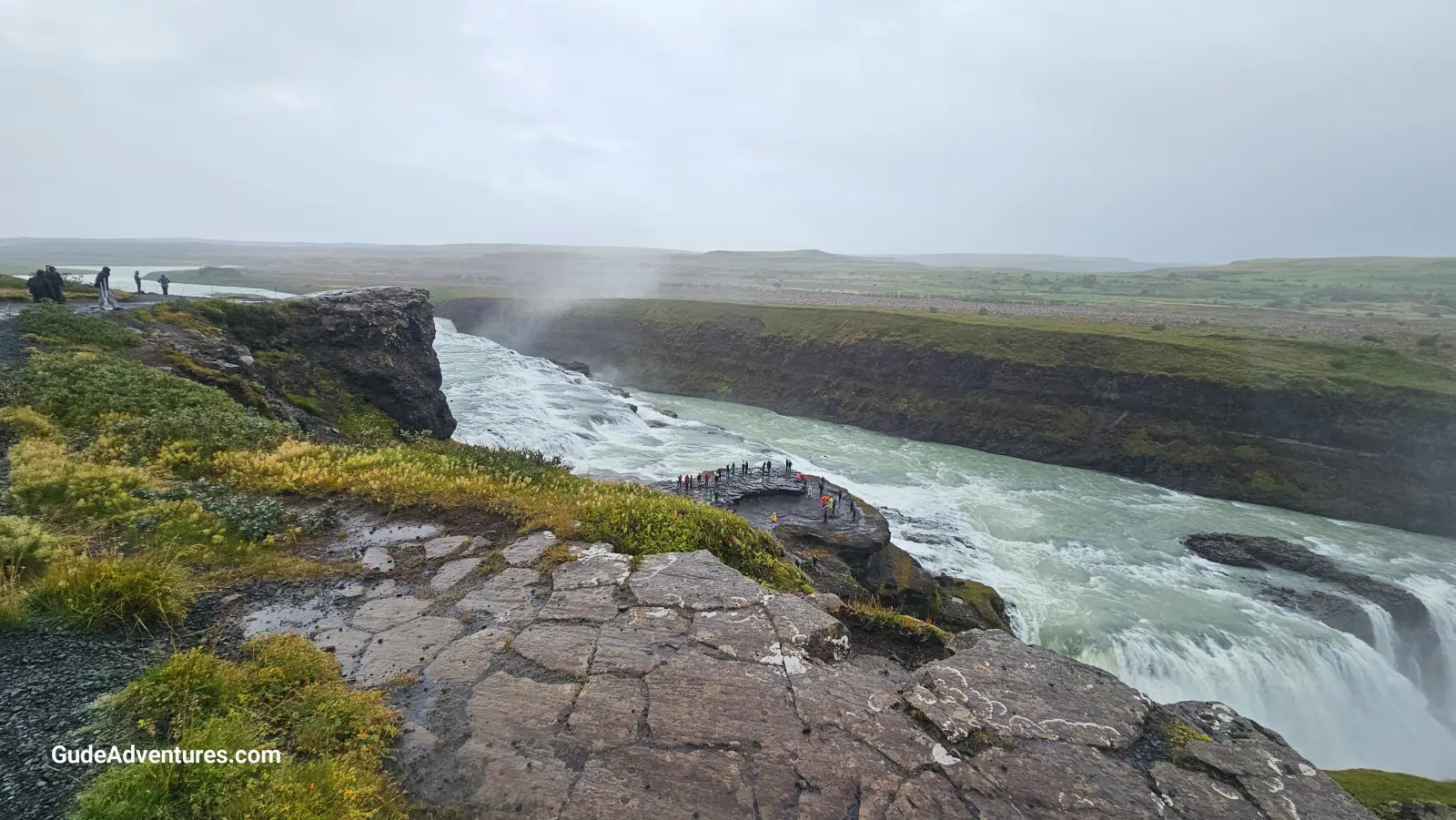 The Hvítá River at the Gullfoss waterfalls.