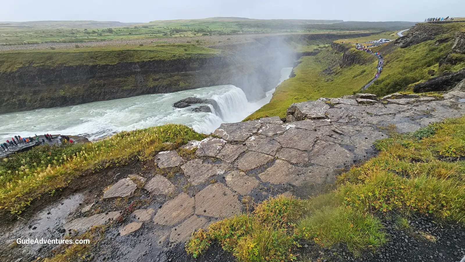Basalt columns near the lower Gullfoss waterfall.