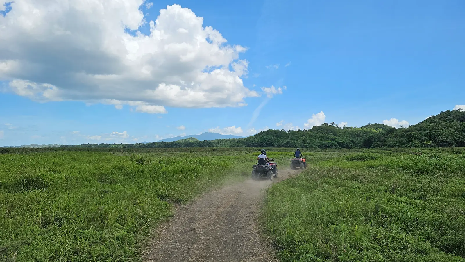ATV riding through the ranch