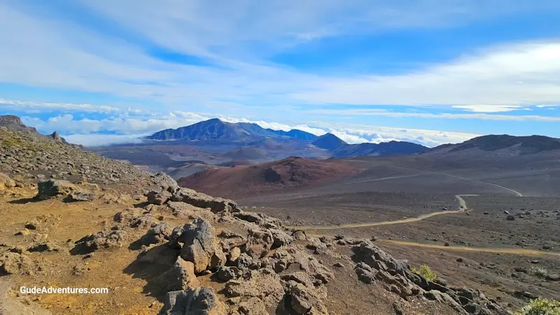 Trails inside the crater