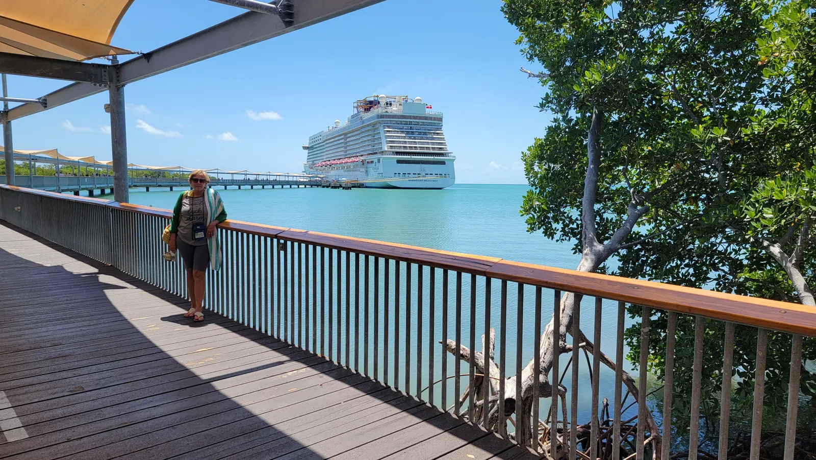 Cruise ship dock at Harvest Cay