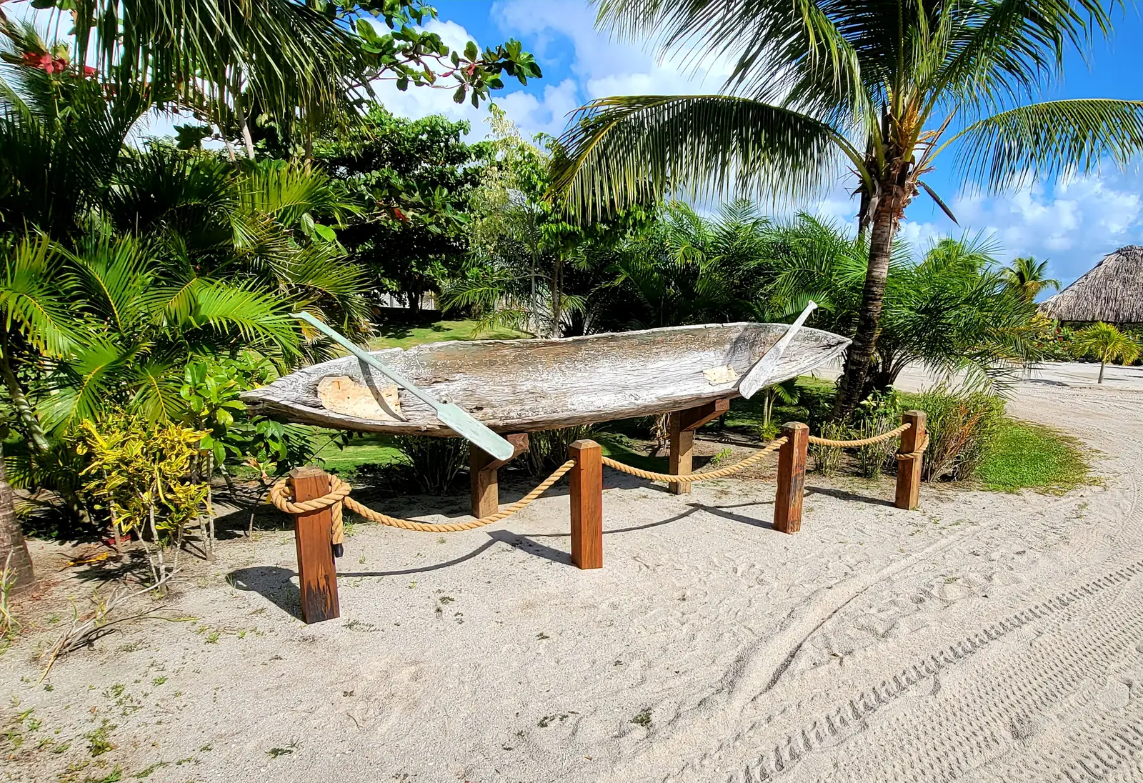 Exhibit of old canoe.