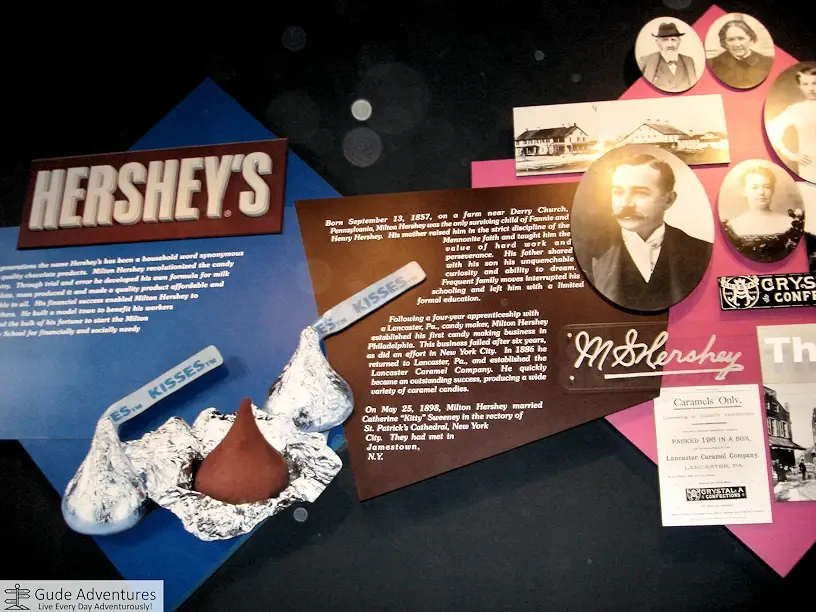 Information about Milton Hershey in the Chocolatetown visitor center