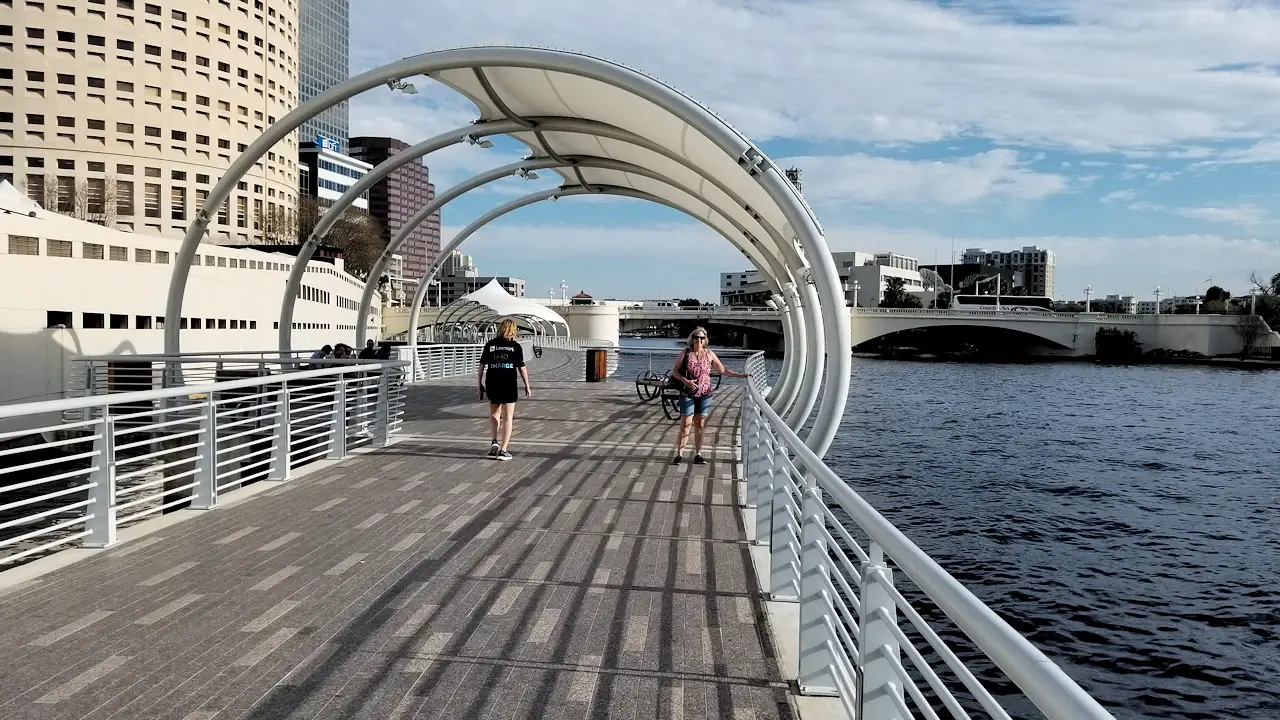 The Riverwalk along the Hillsborough River in downtown Tampa