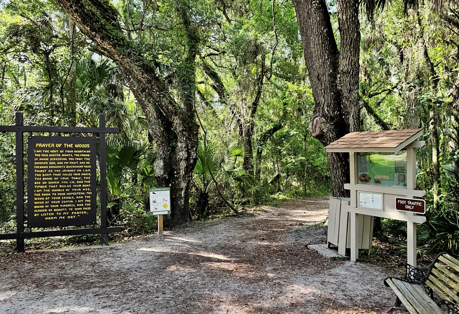 Trail entrance at the Hillsborough River State Park