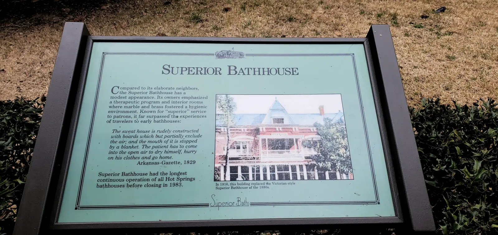 Superior Bathhouse sign