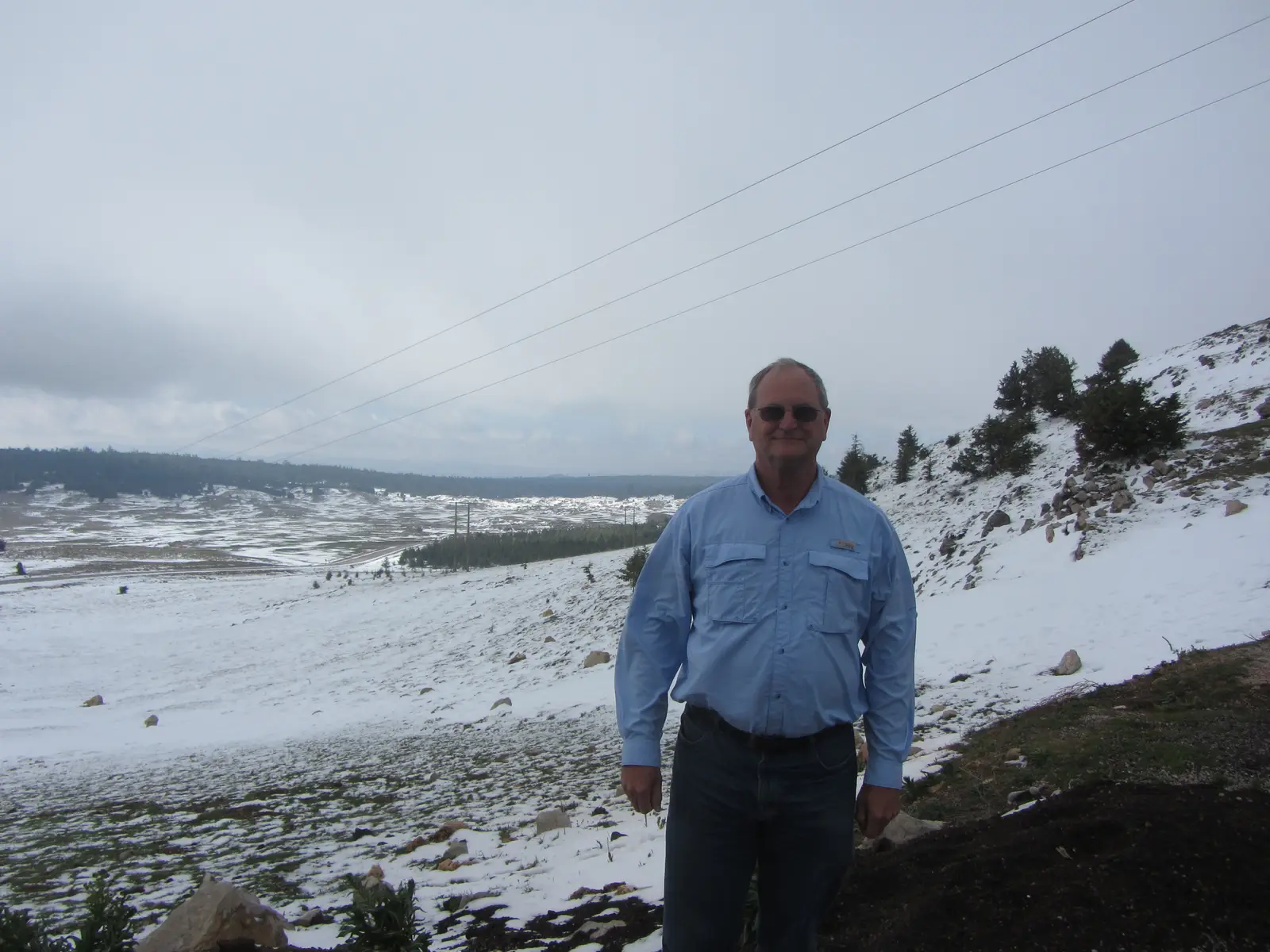Snow in the mountains in Ifrane