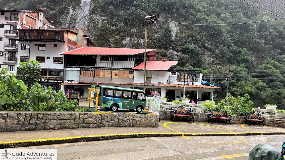 Bus station in Aguas Calientes for the ride up the mountain to Machu Picchu
