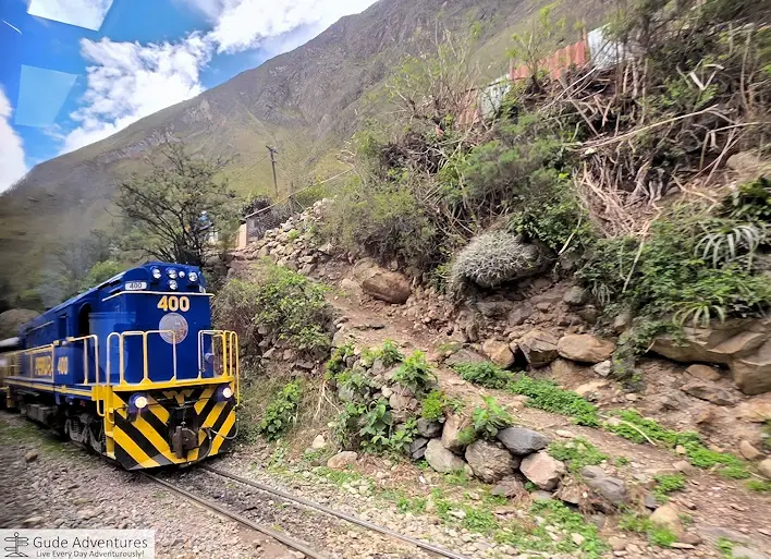 Waiting on the side rail for another train to pass.