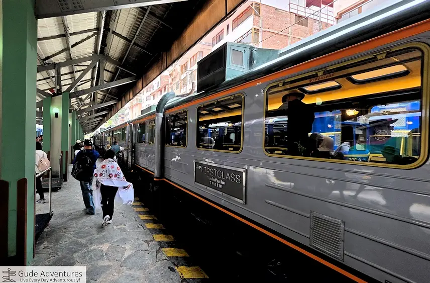 Machu Picchu train station at Aguas Calientes