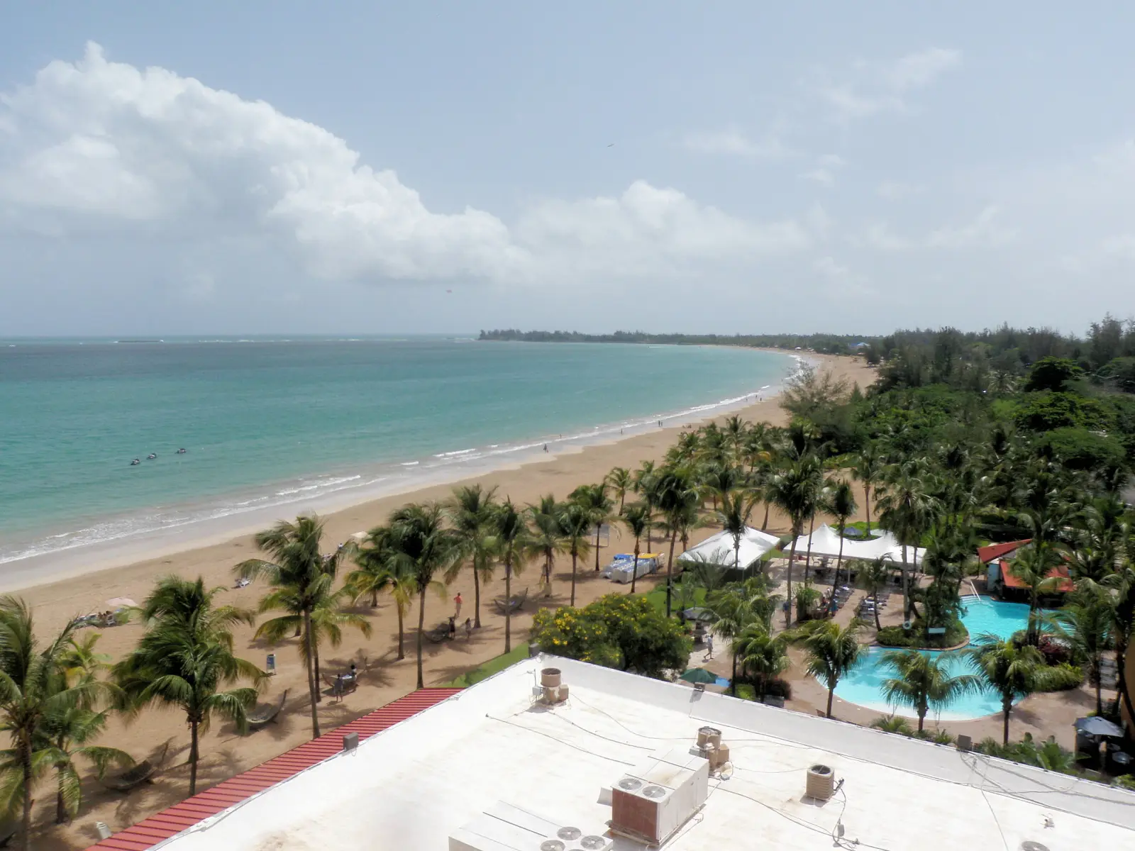 The beach at Isla Verde looking towards Pinones.