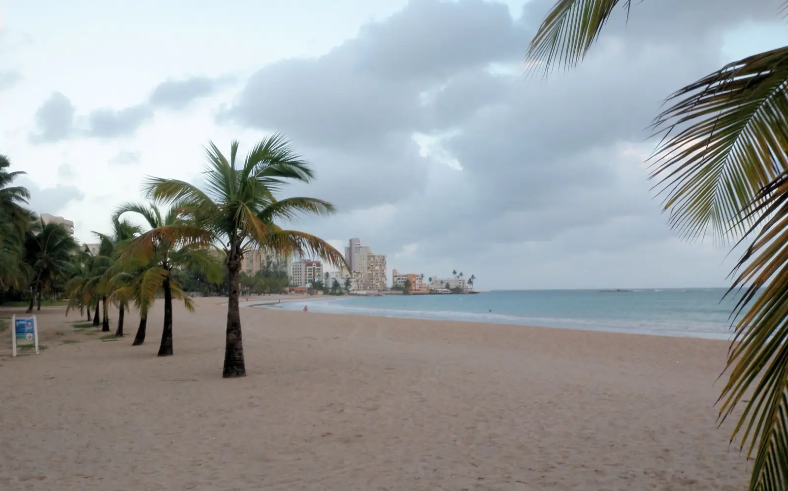 The beach at Isla Verde looking towards San Juan.