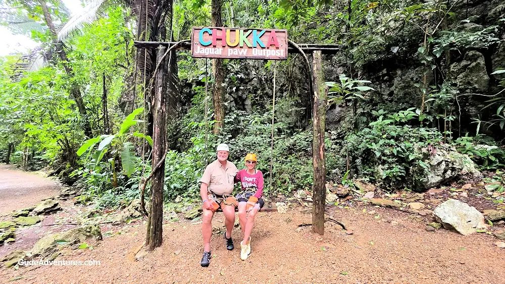 Waiting for our zipline activity to start