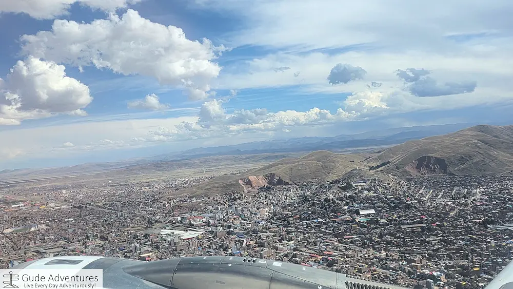 View of Juliaca with Lake Titicaca in the background