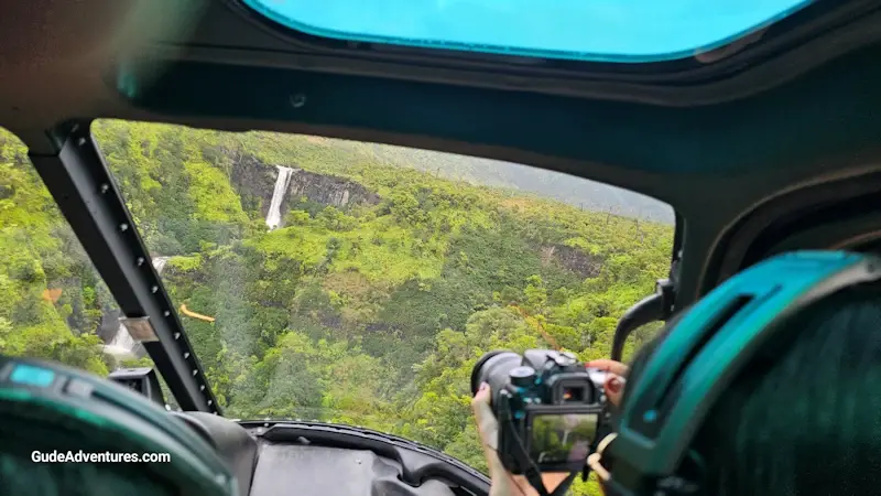 View of the Jurassic Park Falls is hidden until you cross over the ridge