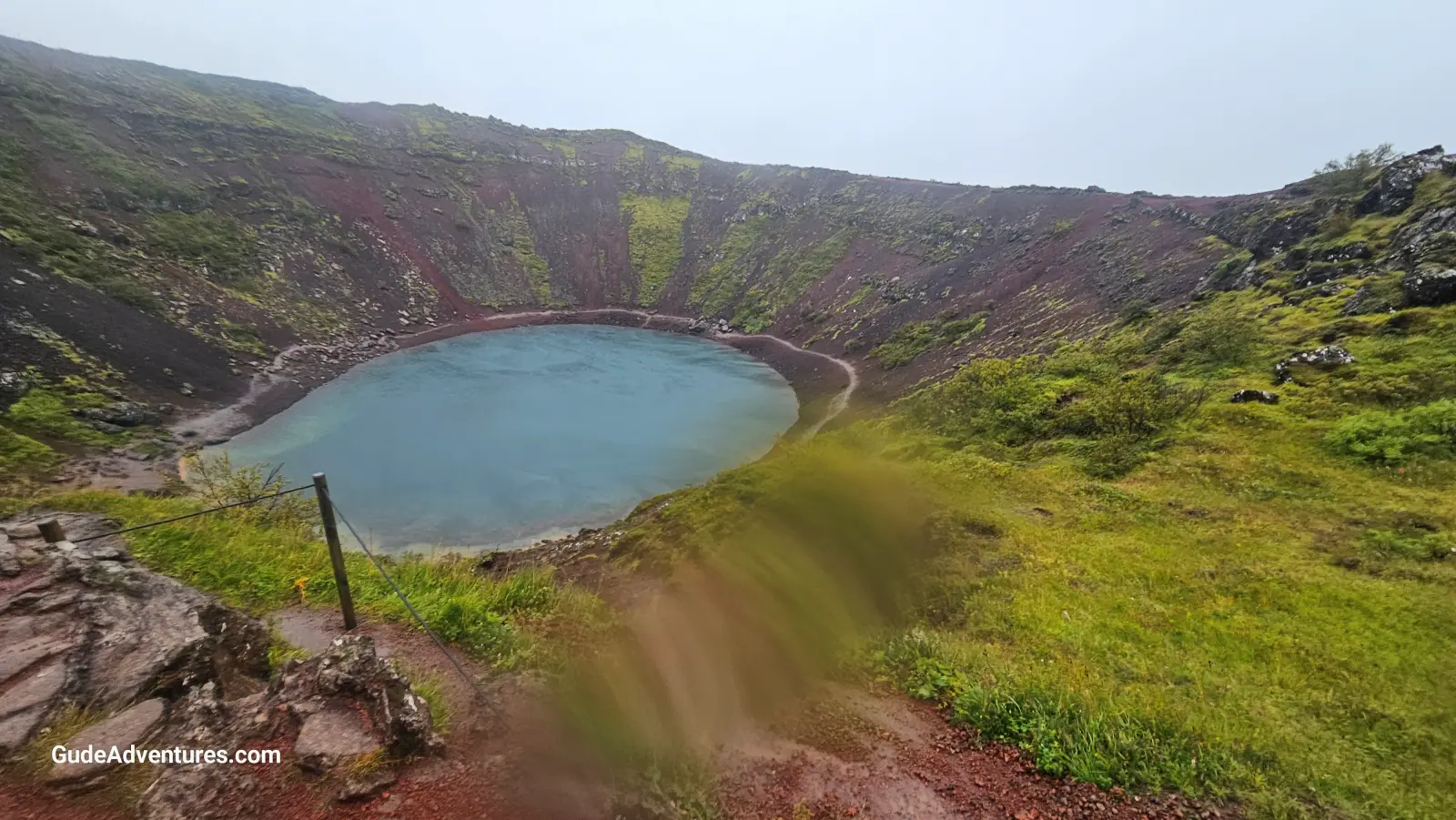 View from the rim of the Kerid Crater.