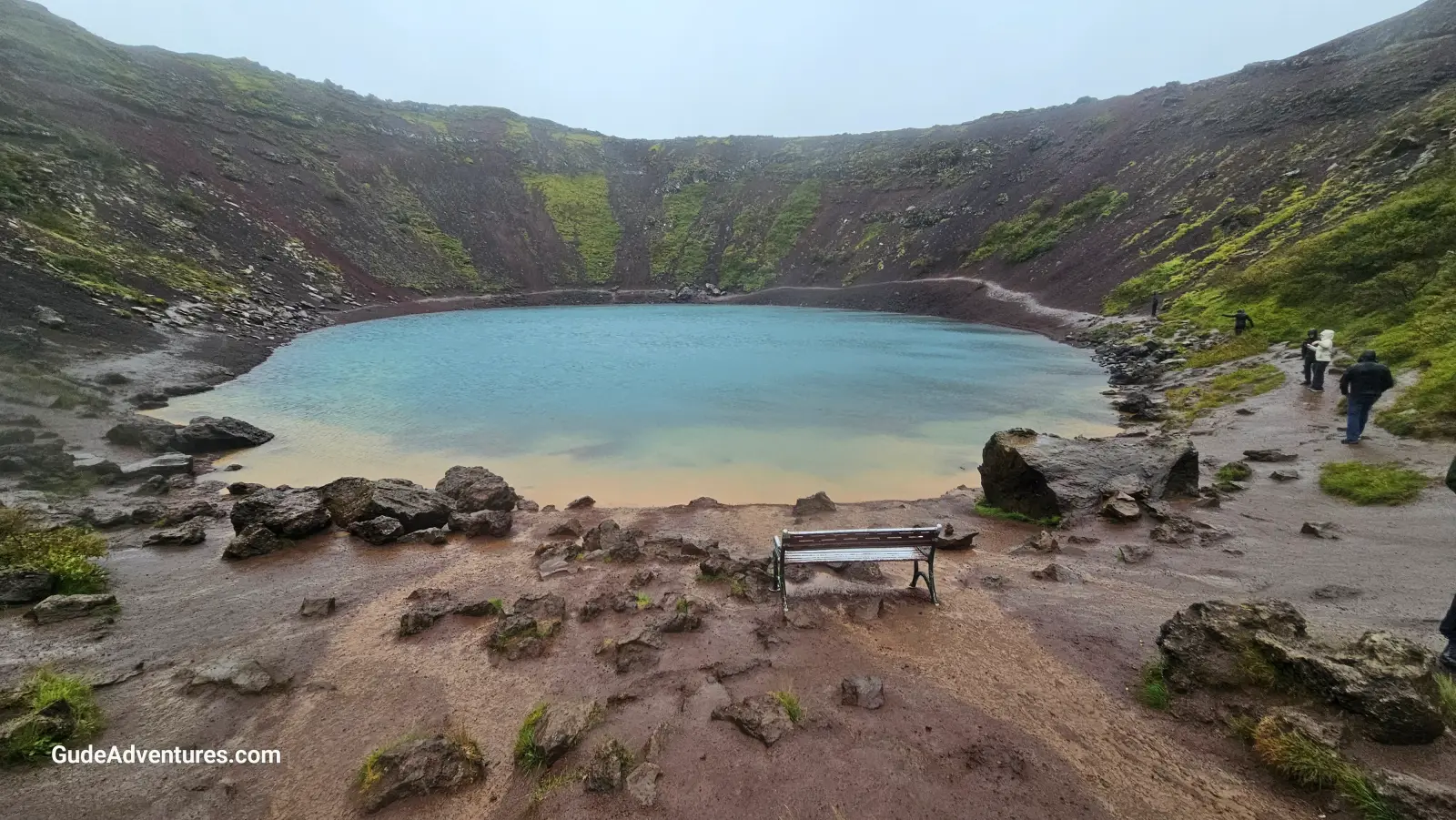 Lake at the bottom of the Kerid Crater.