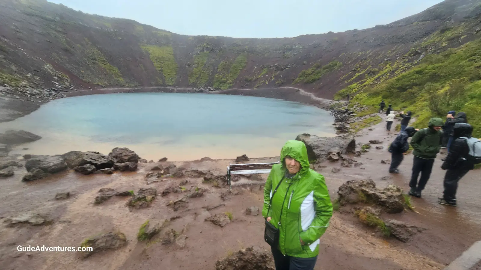 The trail to the bottom of the Kerid Crater.