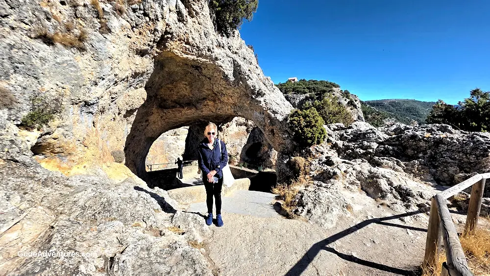 Three legged arch near the Ventano del Diablo cave at the La Serrania de Cuenca Natural Park