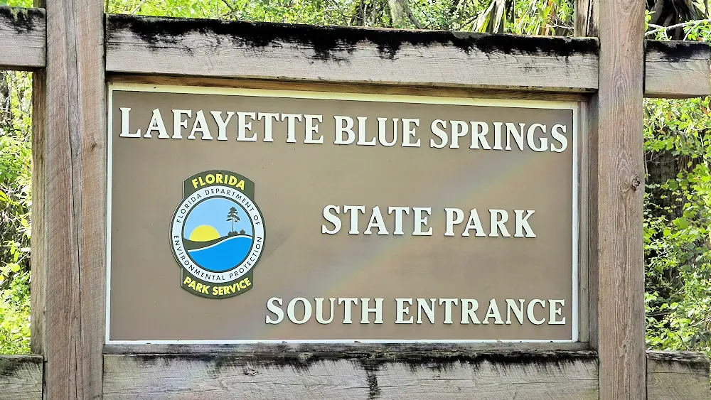 Entrance to Lafayette Blue Springs State Park.