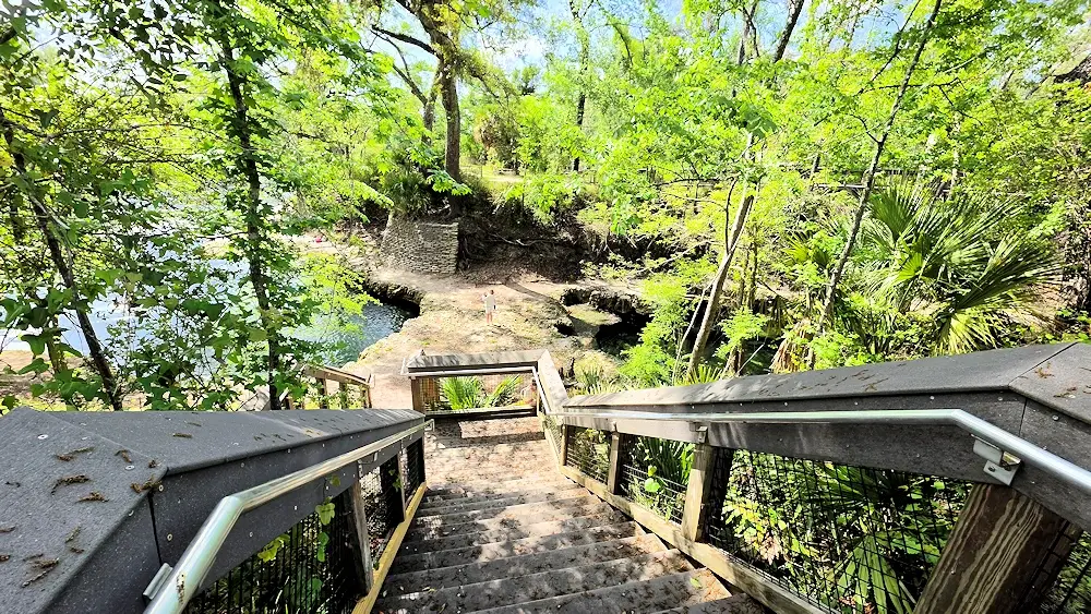 Stairway down to the springs.