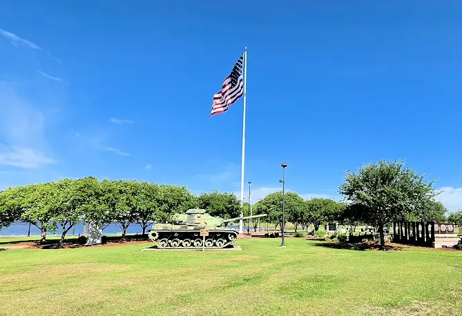 Tank in Veterans Memorial Park.