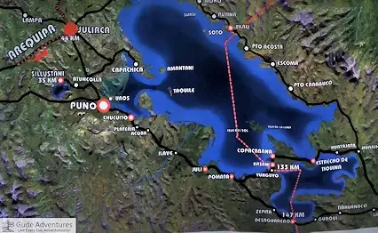 Map of Lake Titicaca