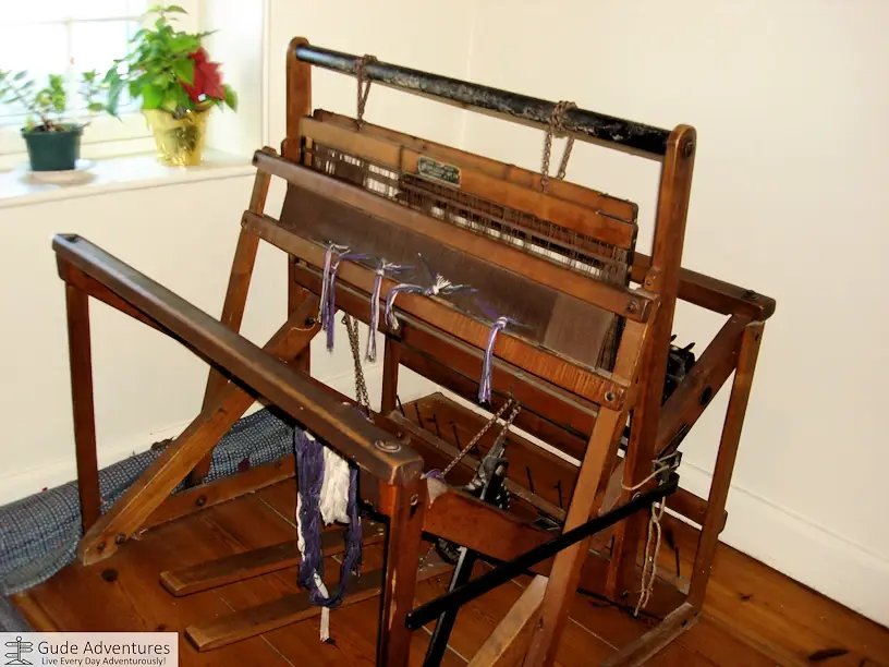 Weaving machine in Amish home