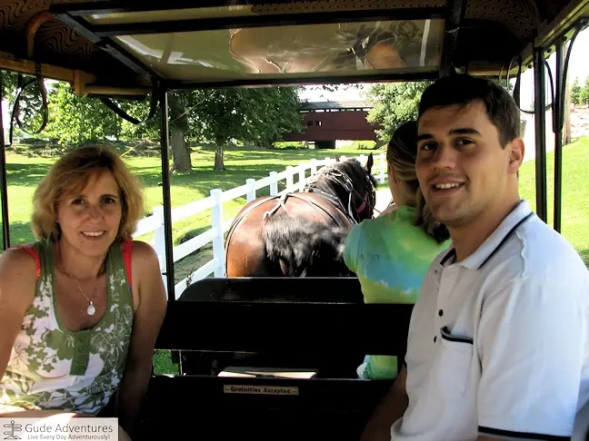 Riding in an Amish horse and carriage