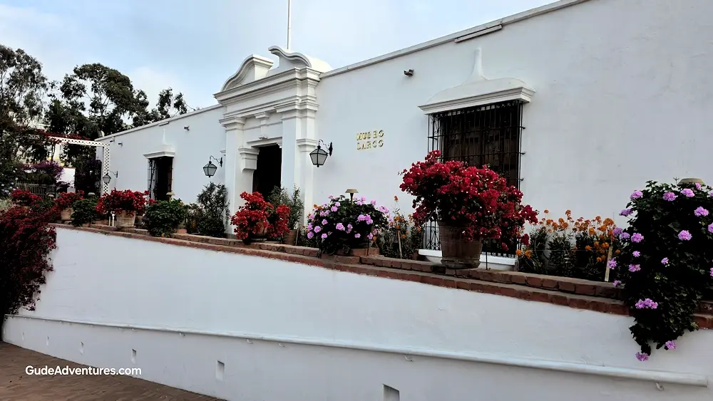 Entrance to the Larco Museum (Museo Larco) built over a pre-Columbian pyramid