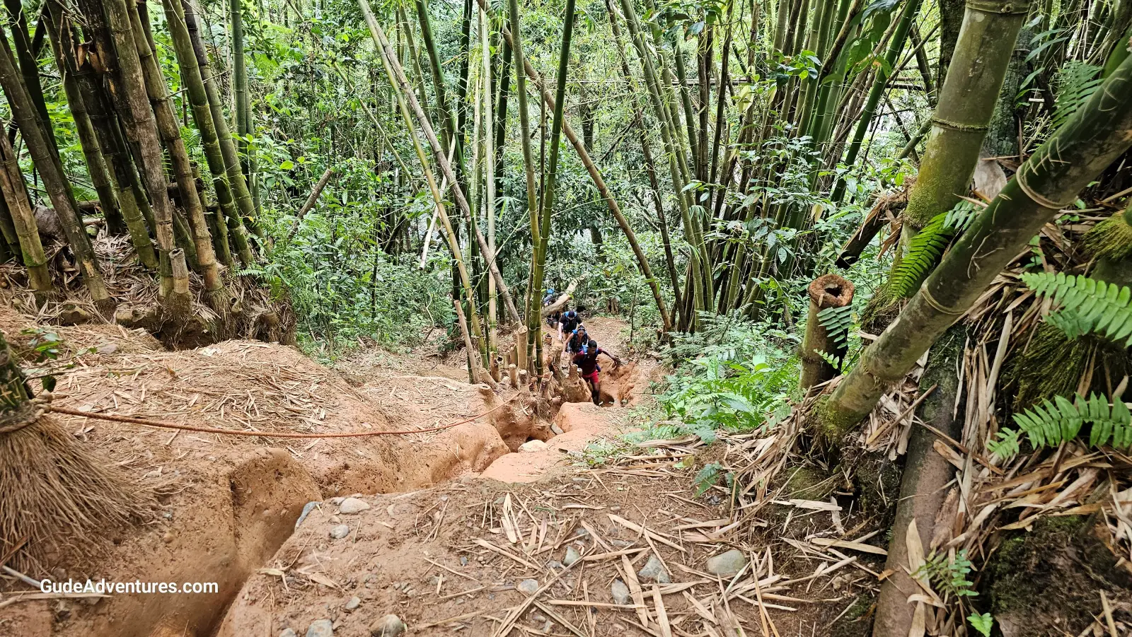 Path up from the first parking lot to the trail