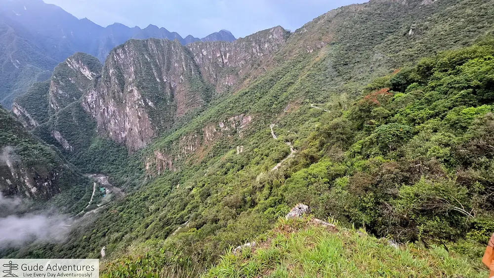 Road up the mountain to Machu Picchu