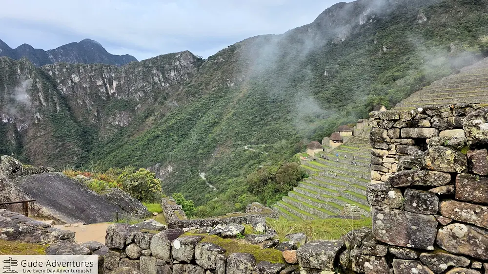 Inca trail crosses the mountain top here