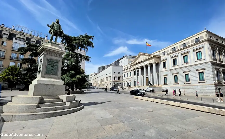 Plaza de las Cortes and the Congreso de los Diputados