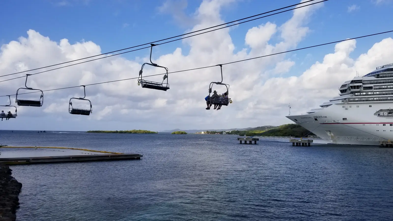 The sky lift at Mahogany Bay.