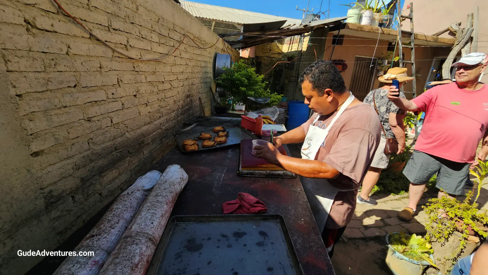 Artisan making cake