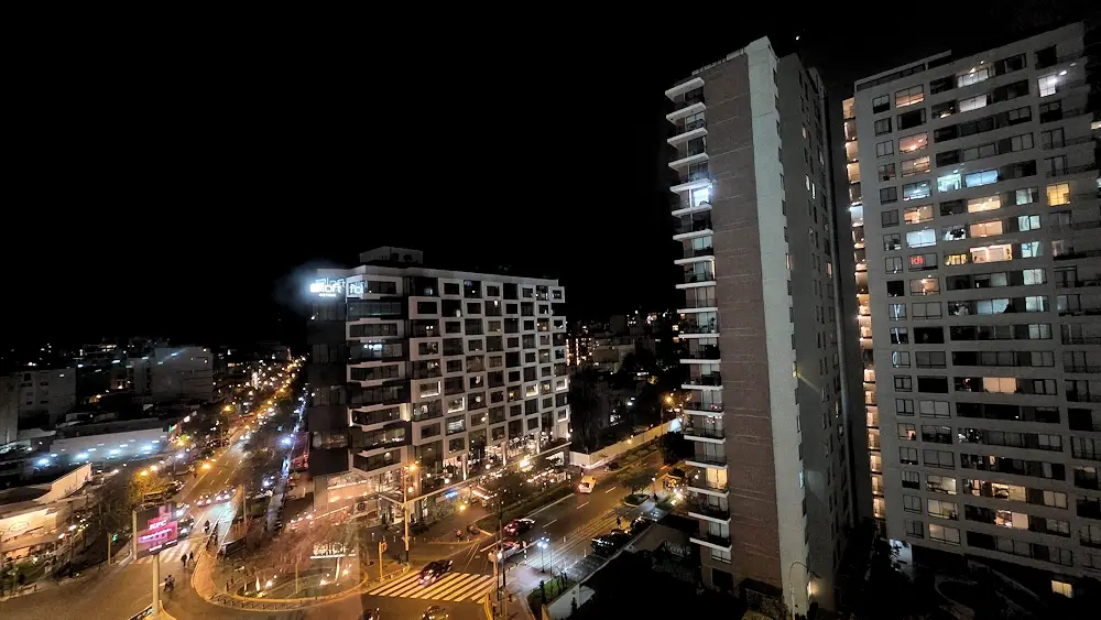 Miraflores at night from the hotel room