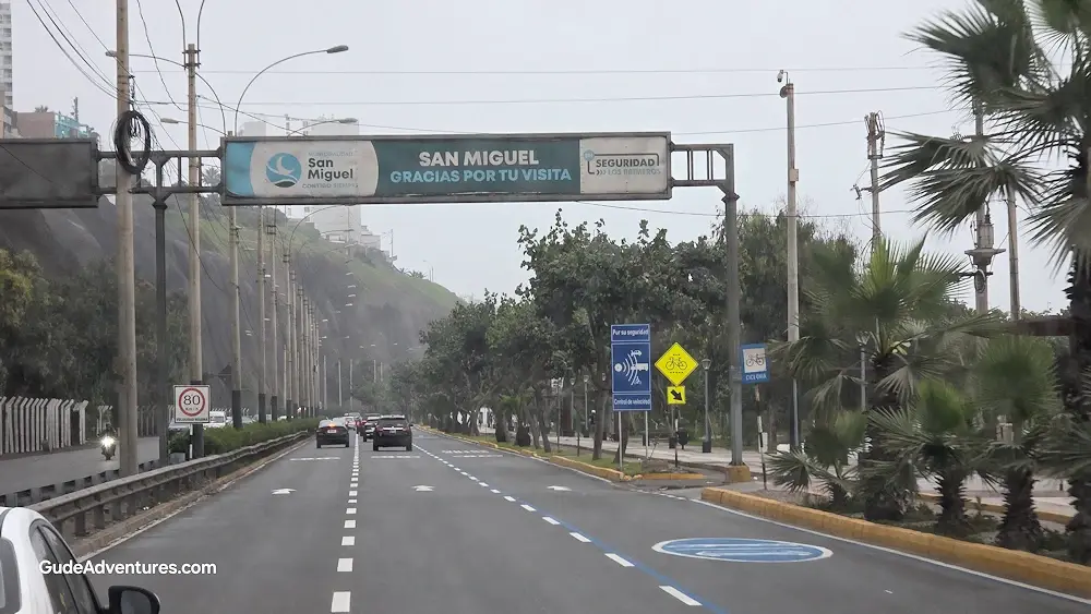 San Miguel from the coastal highway