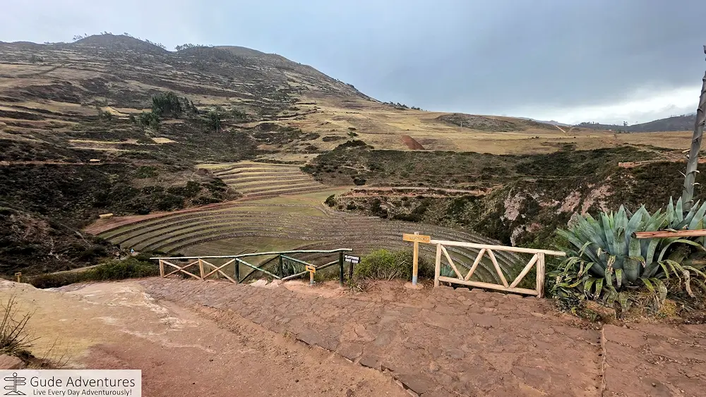 View of the first set of Moray circular terraces from the overlook