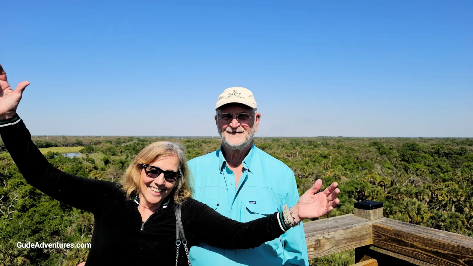 At the top of the observation tower at the Canopy Walkway
