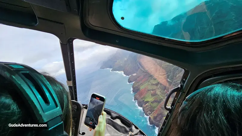 View of the Na Pali Coast from the helicopter