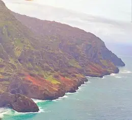 The Na Pali Coast shoreline