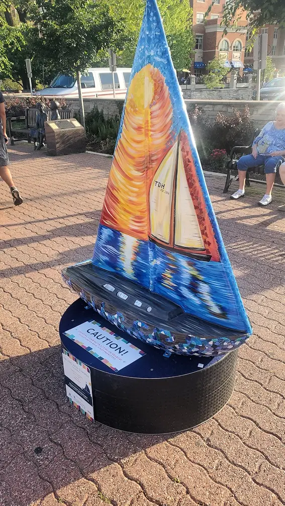 Sailboat sculpture exhibit
