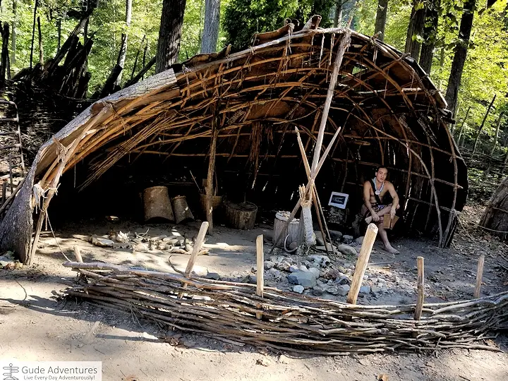 Native American cooking shelter