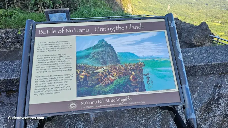 The Nuuanu Pali pass was the site of the Battle of Nuuanu
