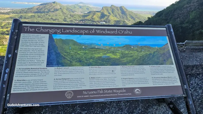 Description of the view from the Nuuanu Pali Lookout