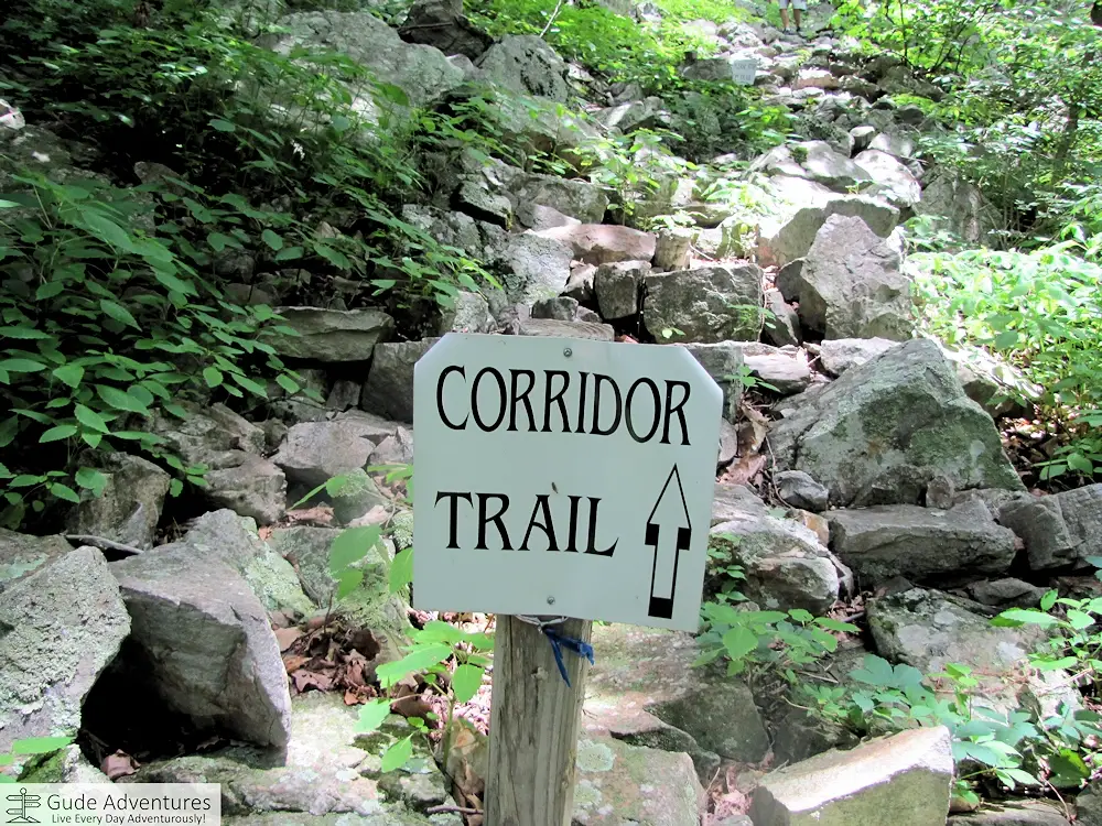 Corridor Trail sign at Nelson Rocks