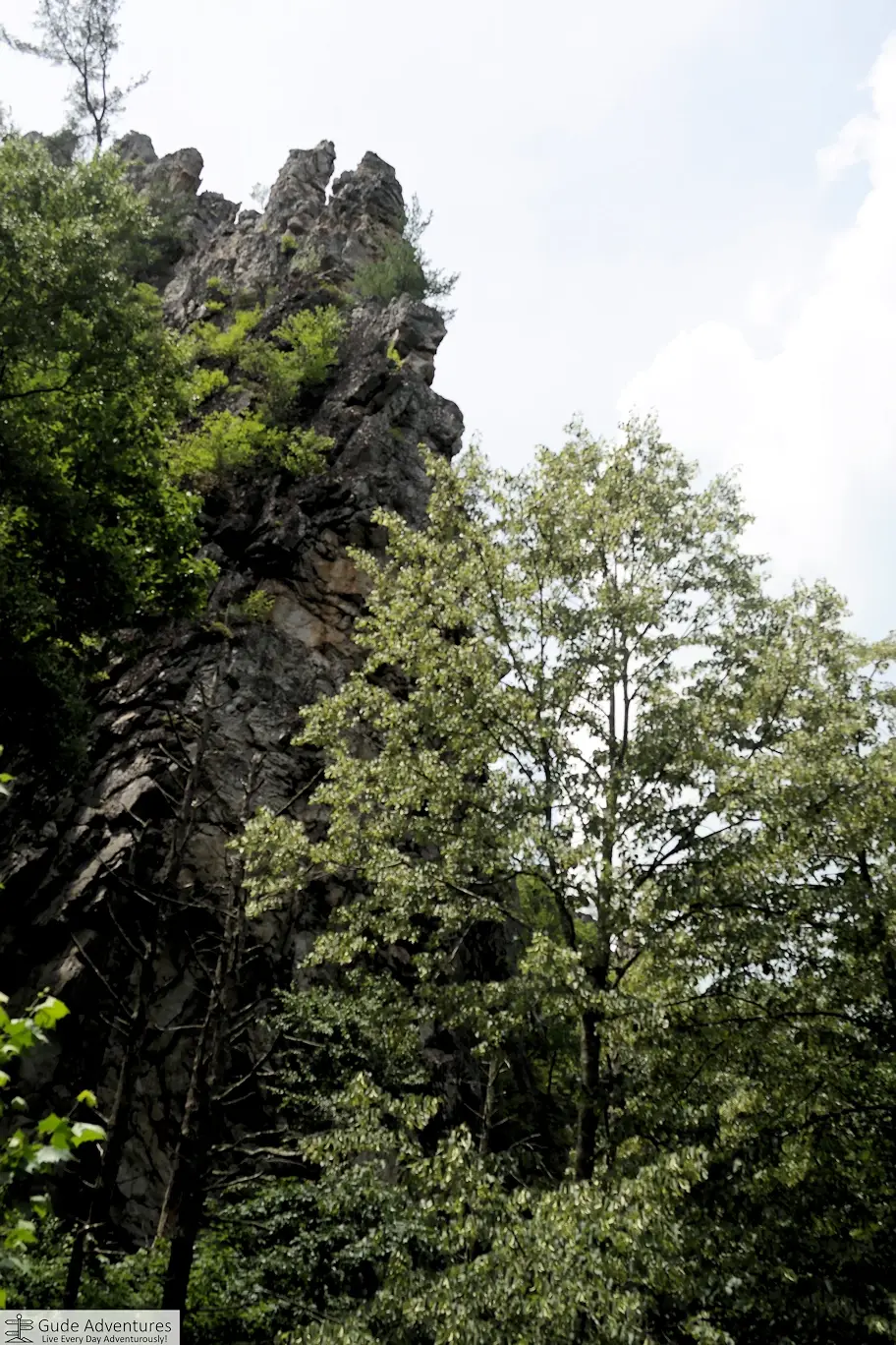 The roadside cliffs at Nelson Rocks