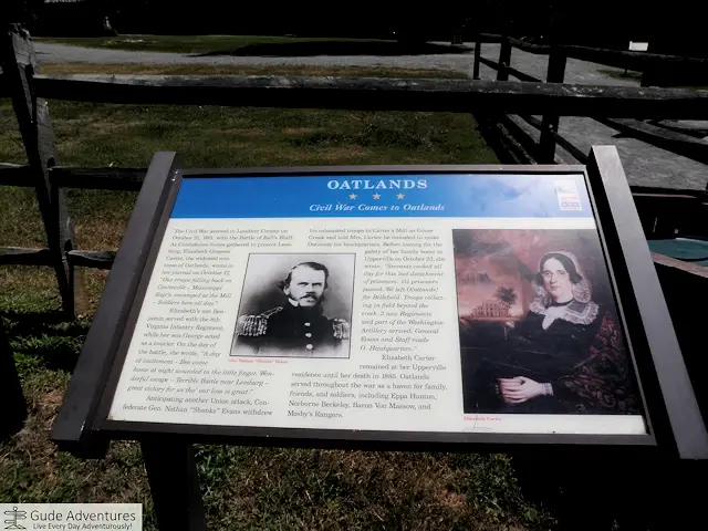 Sign with the history of Oatlands